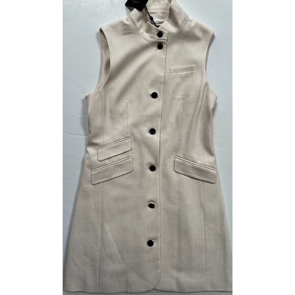 rag & bone Slade Button Front Vest Dress Ivory Women's Size 8 NWT - Picture 11 of 16
